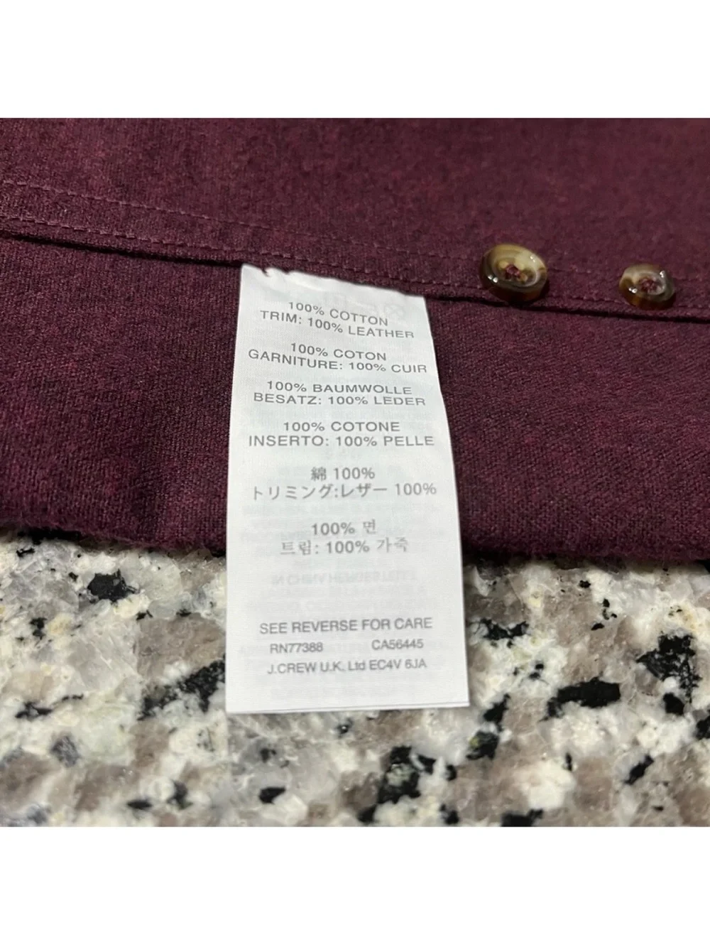 J Crew Shirt S Classic Burgundy